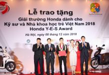 Sinh viên Nguyễn Như Cường nhận Giải thưởng Honda Y-E-S năm 2018