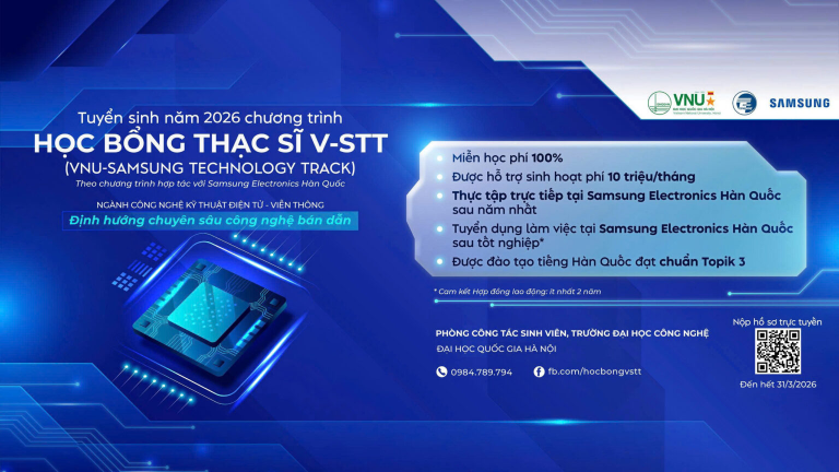 Dẫn dắt tương lai công nghệ bán dẫn với học bổng thạc sĩ toàn phần VNU–Samsung Technology Track (V-STT)