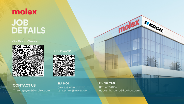 [Tuyển dụng] Công ty Molex tuyển dụng thực tập sinh vị trí Operations Excellence